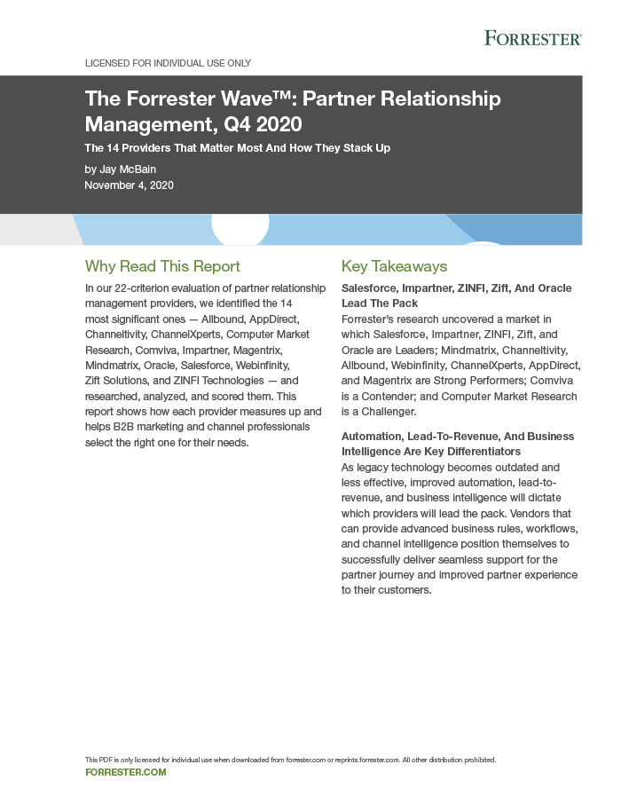 forrester prm wave Partner Relationship Management Forrester Wave 2020