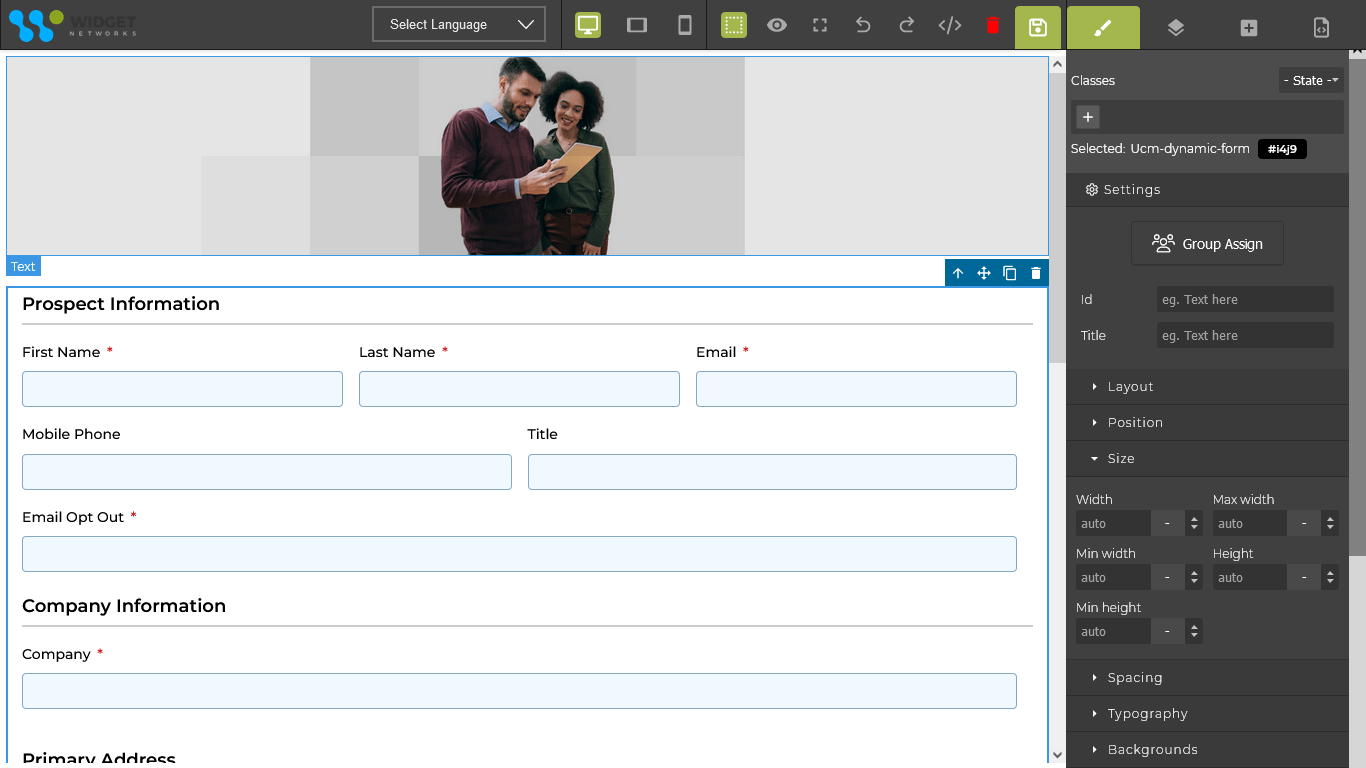 Content Management Dynamic Form