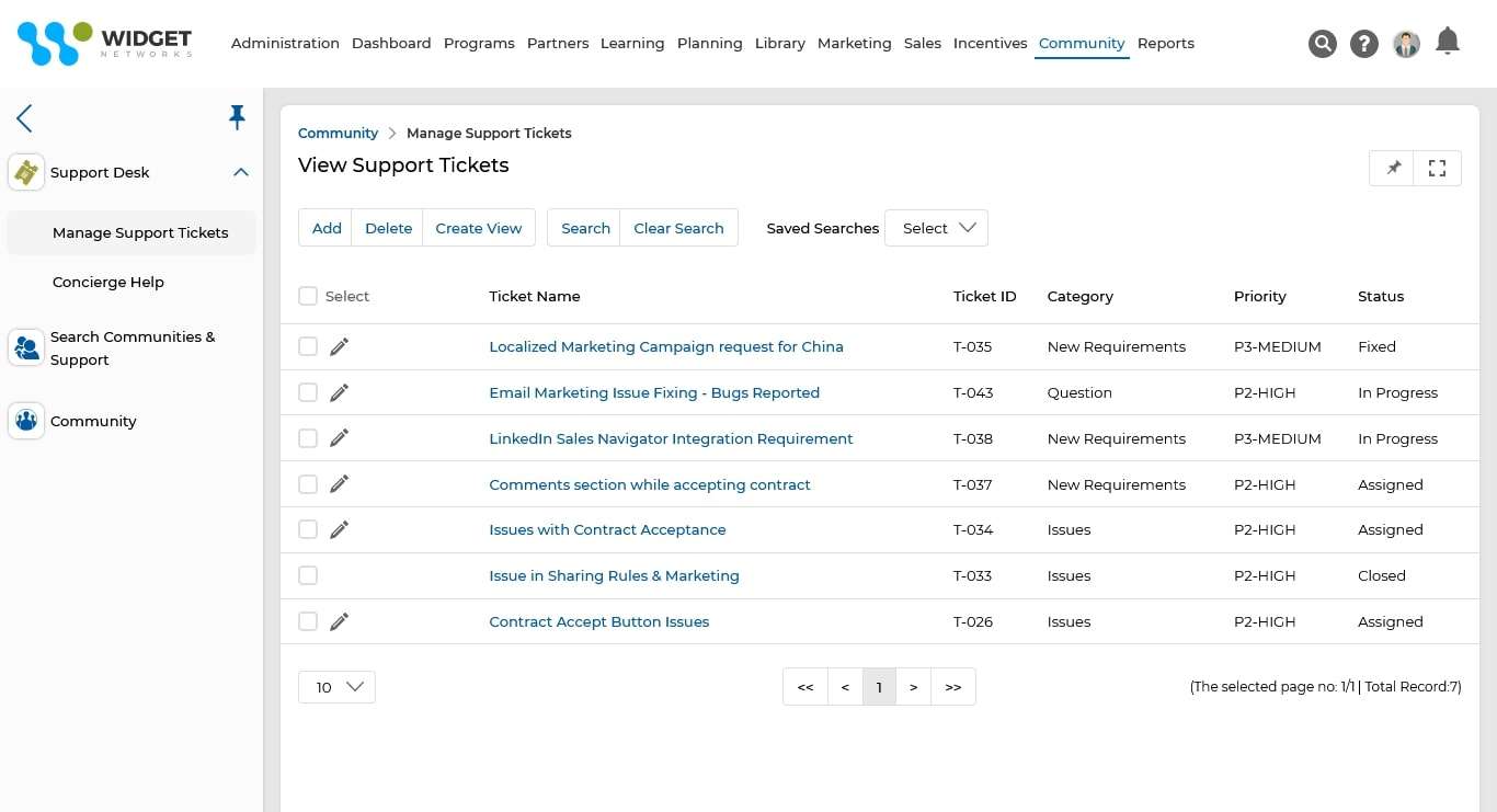 Support Management Monitor and manage