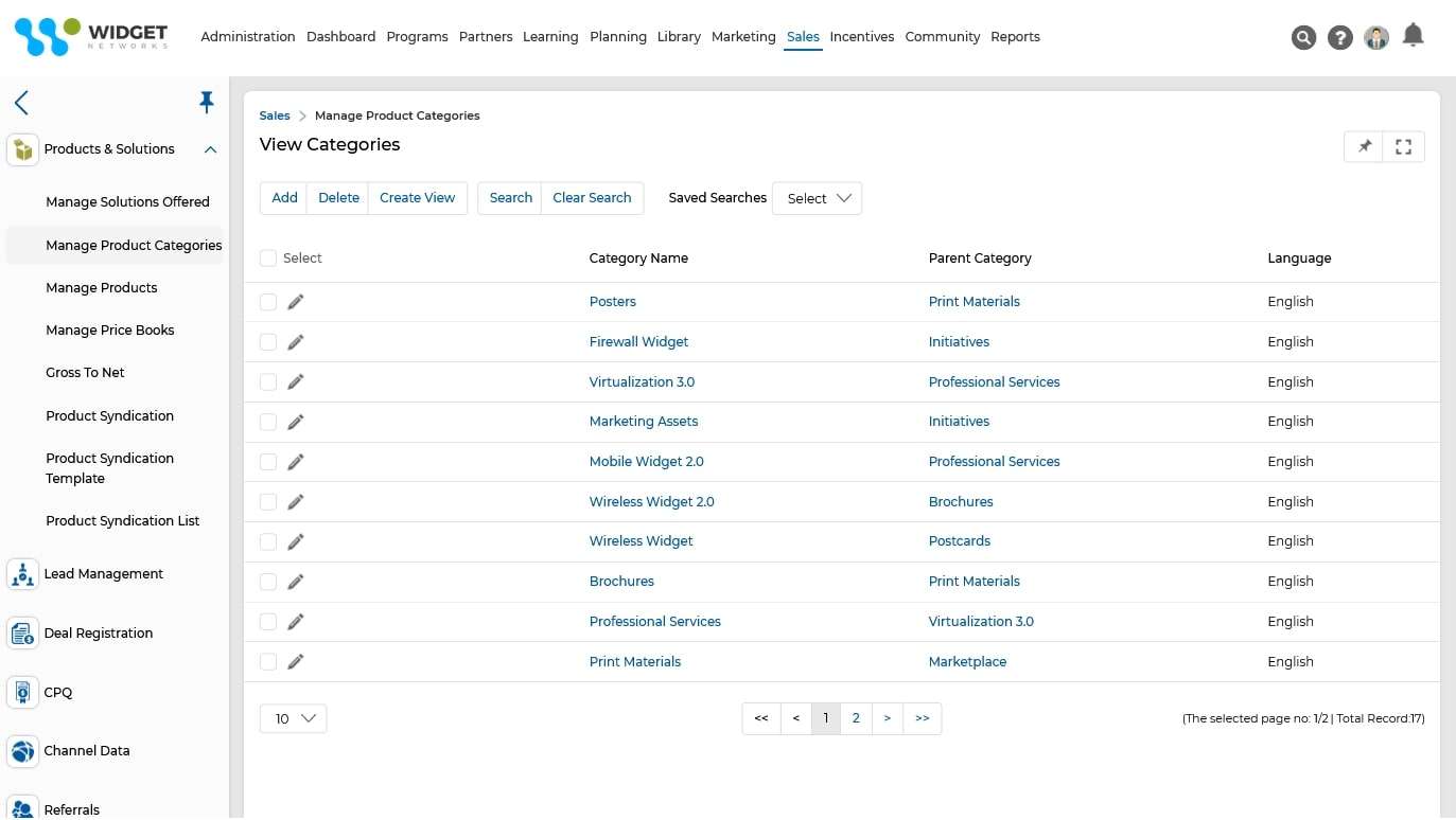 Products Management Manage Categories