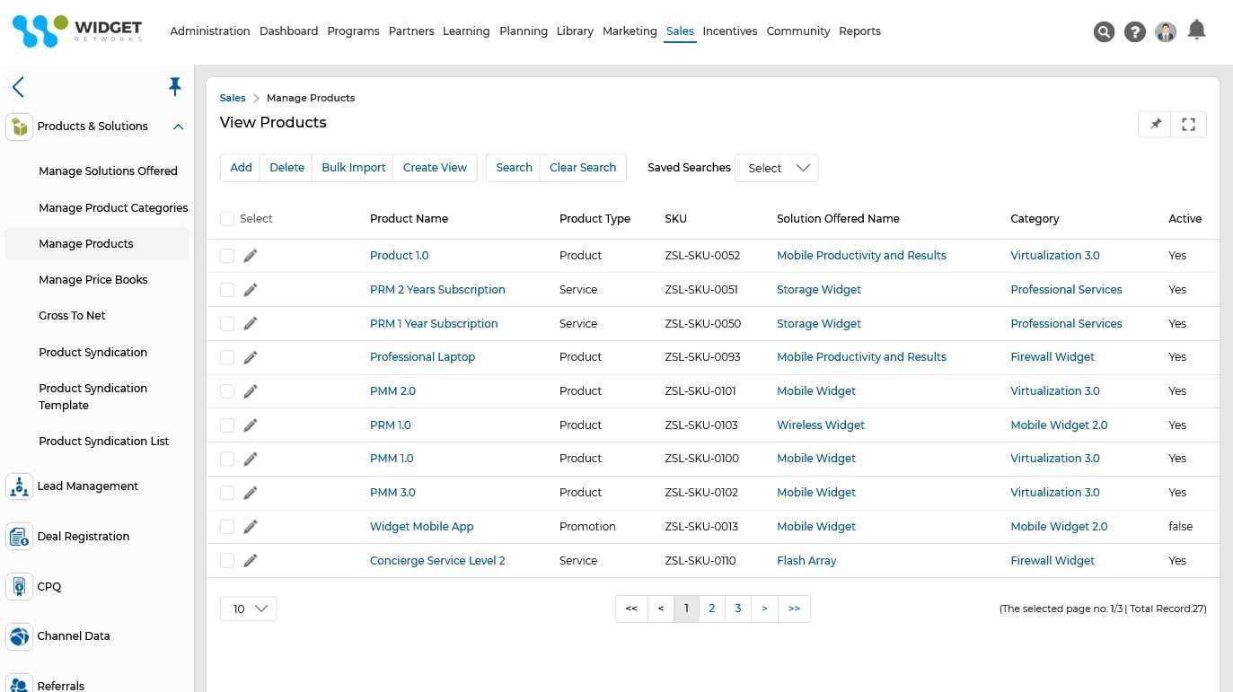 Products Management Manage Products