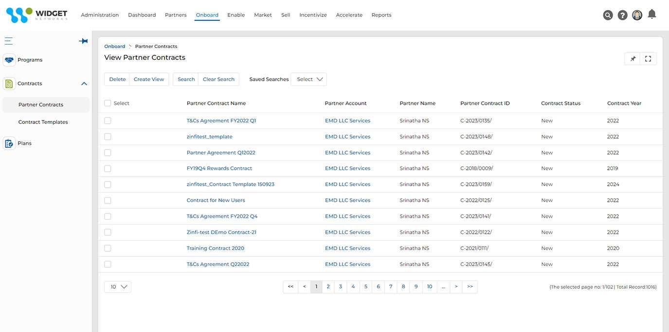 Partner Contracts Management Partner Contracts Management View Partner Contracts